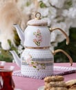 Qualita Flower Mini Emaye Çaydanlık Takımı