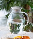 Questo Metal Kapaklı Oval Cam Sürahi - 2500ml 