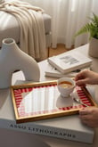 Tek kişilik Kahve Sunum Tepsisi Piano Red Bird 