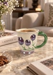 Tulip Lüsterli Mor Porselen Kupa 420  ML