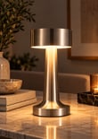 Vellora 3 Işık Modlu Şarjlı Kablosuz LED Masa Lambası - Silver