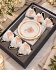 Verde Garden Brown 6 Kişilik Porselen Çay Fincanı Takımı 