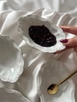 Vintage Form Kabartmalı 4 lü Porselen Yaldızlı Mini Kayık Sunum Kasesi Beyaz