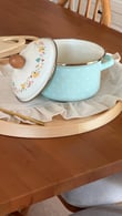 Firuze Serisi Mavi Emaye 16cm Tencere