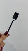 Kancalı 6'lı Mat Siyah Çay Kaşığı
