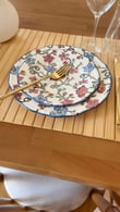 Kanaviçe Desen 6 Kişilik 24 Parça Porselen Yemek Seti