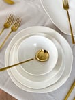 Asimetrik 48 Parça 12 Kişilik Beyaz Porselen Yemek Takımı
