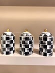 Black Checker Porselen 3lü Baharatlık 