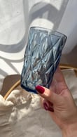 Kristal Cam 6 Kişilik 12 Parça Mavi Meşrubat Bardak Seti