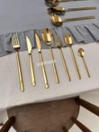Alicante 42 Parça 6 Kişilik Çatal Kaşık ve Bıçak Seti Altın