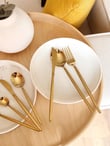 Layana 6 Kişilik 42 Parça Titanyum Gold Çatal Kaşık Bıçak Seti