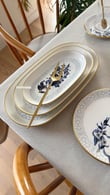 Midnight Flora 3 Boy Oval Kayık Tabak Modelleri ve Fiyatları - BOSHQAP