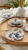 Midnight Flora 6 kişilik 18 Parça Pasta ve Çay Seti Modelleri ve Fiyatları - BOSHQAP