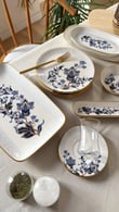 Midnight Floral 29 Parça 6 Kişilik Pasta ve Kahvaltı Seti Modelleri ve Fiyatları - BOSHQAP