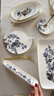 Midnight Floral 29 Parça 6 Kişilik Pasta ve Kahvaltı Seti Modelleri ve Fiyatları - BOSHQAP