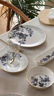 Midnight Floral 29 Parça 6 Kişilik Pasta ve Kahvaltı Seti Modelleri ve Fiyatları - BOSHQAP