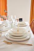 Pearl Altın Yaldızlı 6 Kişilik 24 Parça Porselen Yemek Takımı