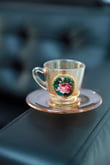 Retro Flower 6 Kişilik 12 Parça İthal Cam Türk Kahvesi Fincanı