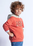 Mayoral Erkek Çocuk İşlemeli Kapüşonlu Sweatshirt Kırmızı 3482