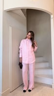 Alice Pink %100 Keten Pantolon