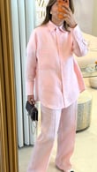Alice Pink %100 Keten Pantolon