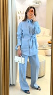 Alice Tiffany Blue %100 Keten Gömlek