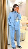 Alice Tiffany Blue %100 Keten Pantolon