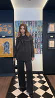 Antrasit Fularlı Sweatshirt