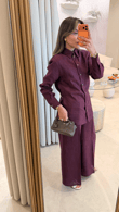 Bianca Bordo %100 Keten Pantolon