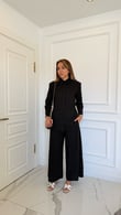 Bianca Siyah Keten Pantolon