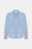 Marvy Baby Blue %100 Keten Kısa Gömlek