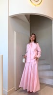 Marvy Pink %100 Keten Kısa Gömlek