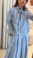 Marvy Tiffany Blue %100 Keten Kısa Gömlek