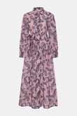 Paisley %100 Keten Pembe Elbise