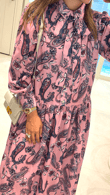 Paisley Pembe Elbise