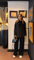 Siyah Fularlı Sweatshirt