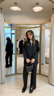 Siyah Neopren Düğmeli Sweatshirt