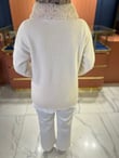 Angora Kürk Yaka Düğmeli Hırka Beyaz