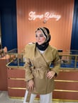 Kol Detaylı Tasarım Trenç Camel