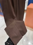 Önden Yırtmaçlı Krep Pantolon Kahve