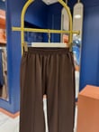 Önden Yırtmaçlı Krep Pantolon Kahve