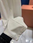 Önü Dikişli Bol Paça Pantolon Beyaz