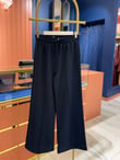 Önü Dikişli Bol Paça Pantolon Lacivert
