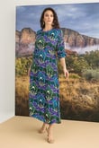 Arias Closet %100 Viskon Çiçek Desenli Truvakar Kollu Saten Elbise