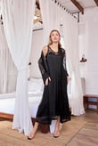 Arias Closet %100 Viskon Dantelli ve Dekolteli Saten Sabahlık Takımı