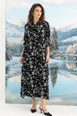 Arias Closet %100 Viskon Desenli Truvakar Kollu Saten Elbise