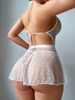 Arias Closet Bel Kısmı Fiyonklu Dantel İşlemeli Mini Fantezi Gecelik