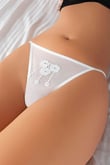 Arias Closet Beyaz Nakışlı Desenli Fantezi Tanga String