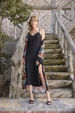 Arias Closet Çiçek ve Yaprak Desenli Dantelli ve Dekolteli Sabahlık Takımı