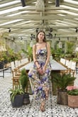 Arias Closet Çiçek ve Yaprak Desenli İp Askılı Tulum
